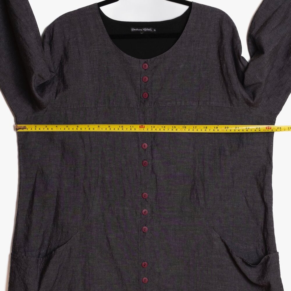 Gudrun Sjöden Linen/Cotton long line tunic top Lagonlook Boho size XL - Picture 6 of 7